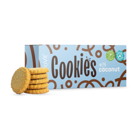 OstroVit Cookies with Coconut 130g - Dietetyczne Ciasteczka Kokosowe