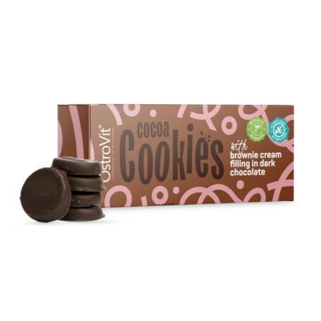 OstroVit Cocoa Cookies Brownie Cream 128g - Dietetyczne Ciastka