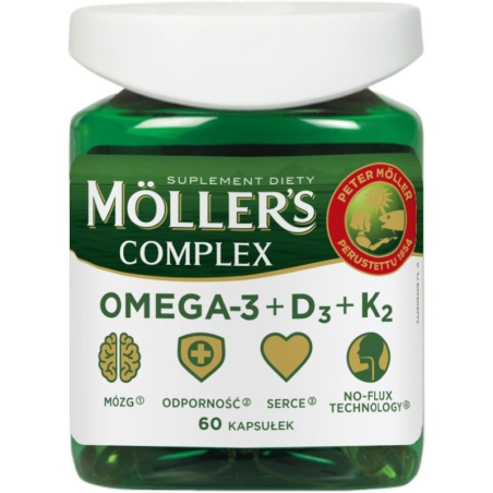 Möller's Complex Omega + D + K 60 kaps. - Wsparcie dla serca, mózgu i odporności