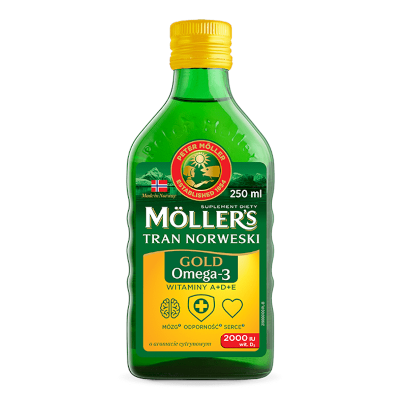 Möller's Tran Norweski Gold 250ml - Omega 3, Witaminy A, D, E