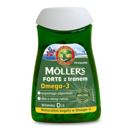Mollers Forte Omega + D + E 112 kaps - wsparcie dla mózgu i serca