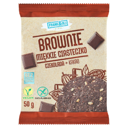 Frank&Oli Brownie Miękkie Ciasteczko 50g - Dietetyczna Przekąska