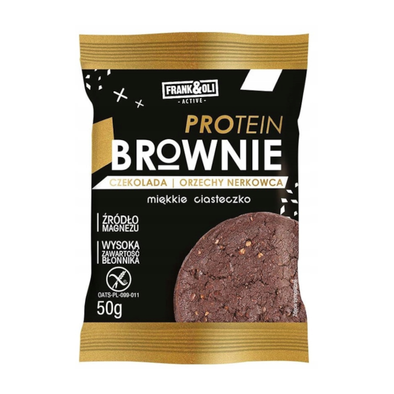 Frank&Oli Protein Brownie Orzech Nerkowca 50g - Zdrowa Przekąska