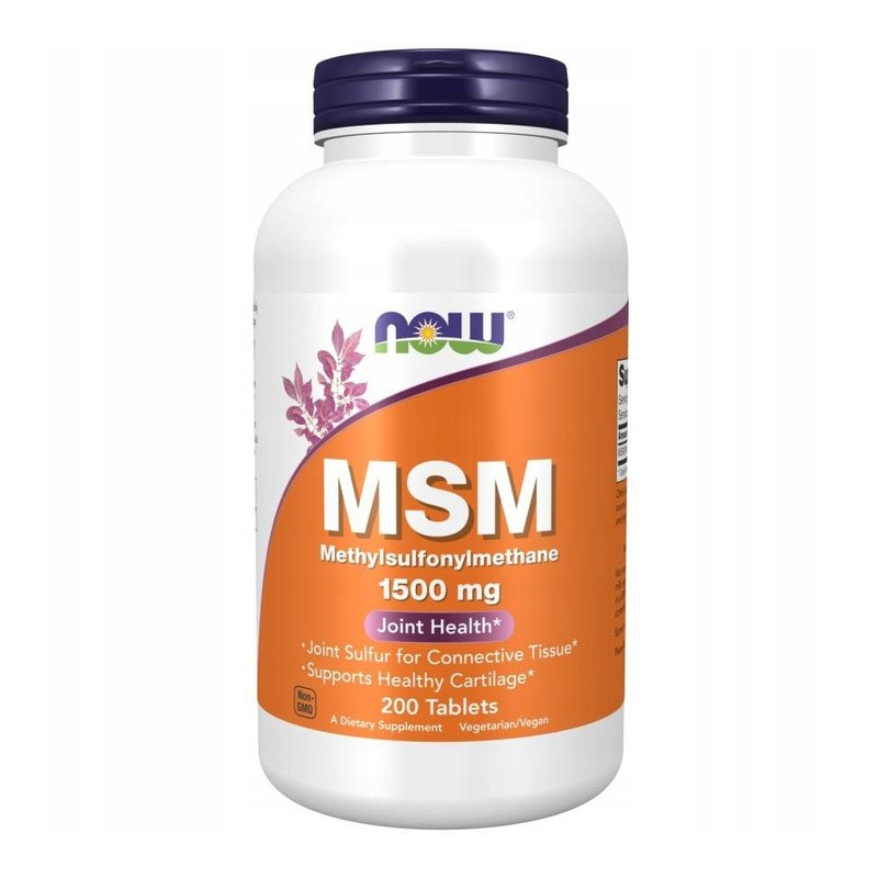 NOW Foods MSM 1500mg 200tab - Siarka Organiczna na Stawy
