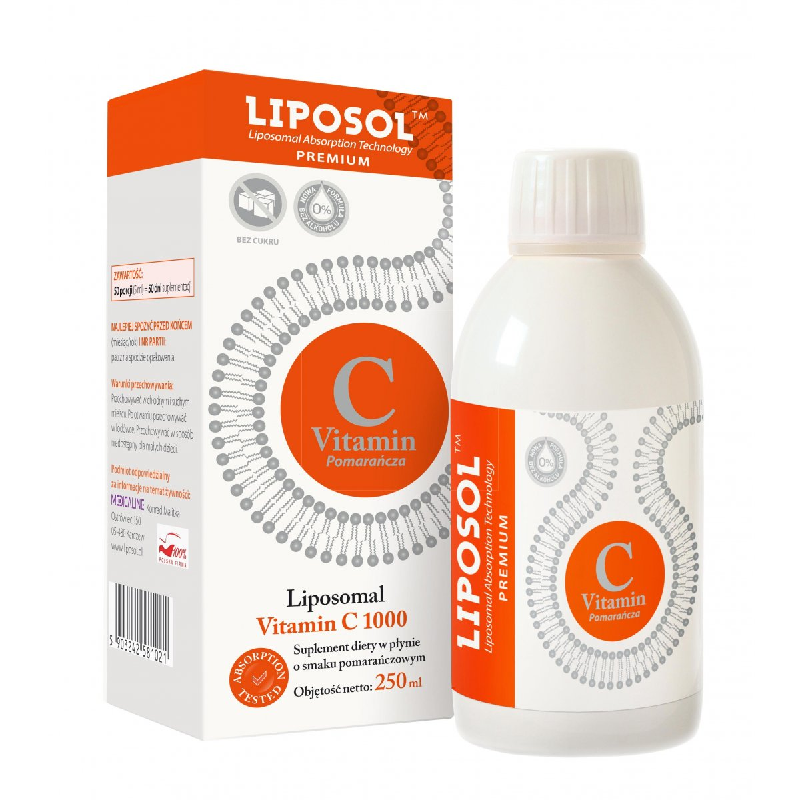Liposol Liposomalna Witamina C 1000 Pomarańcza 250ml - Wzmocnij odporność!