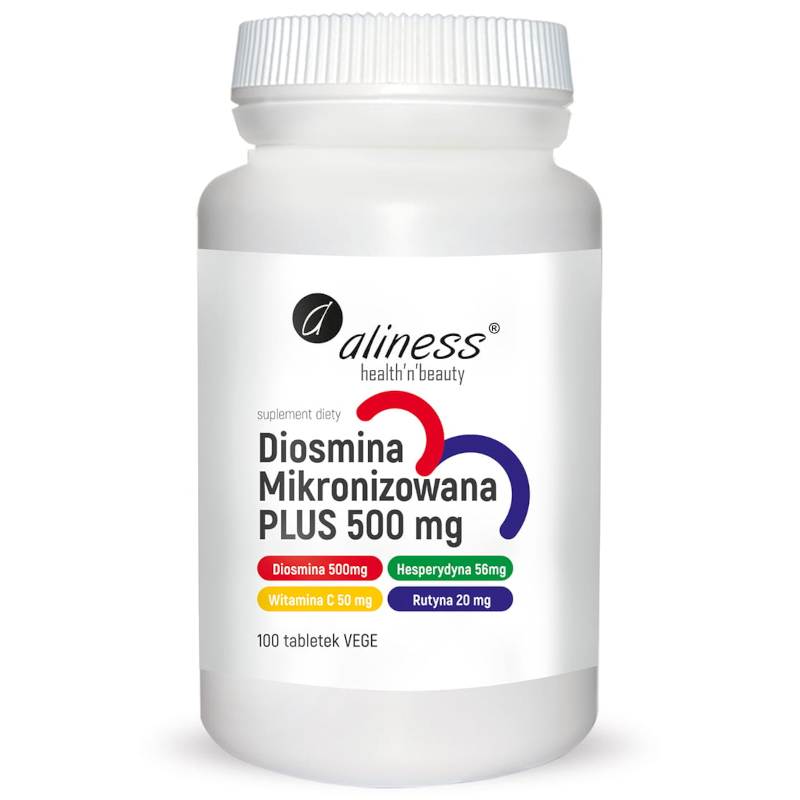 Aliness Diosmina Mikronizowana PLUS 500mg 100tab - wsparcie dla serca i układu krążenia