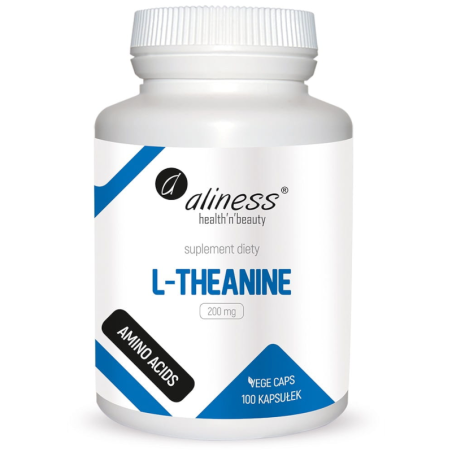 Aliness L-Theanine 200mg - Pamięć i Koncentracja - 100 kaps.
