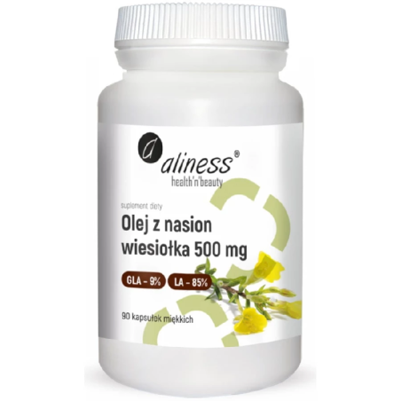 Aliness Olej z Wiesiołka 500mg 90kaps - Kwasy Omega 6