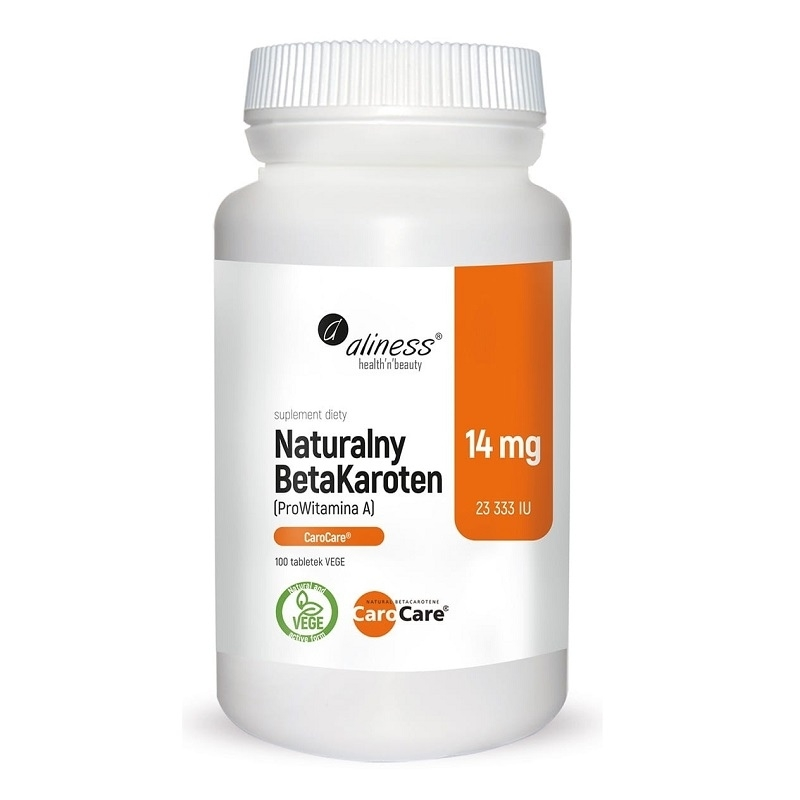 Aliness BetaKaroten 14mg 100tab - Naturalna Prowitamina A