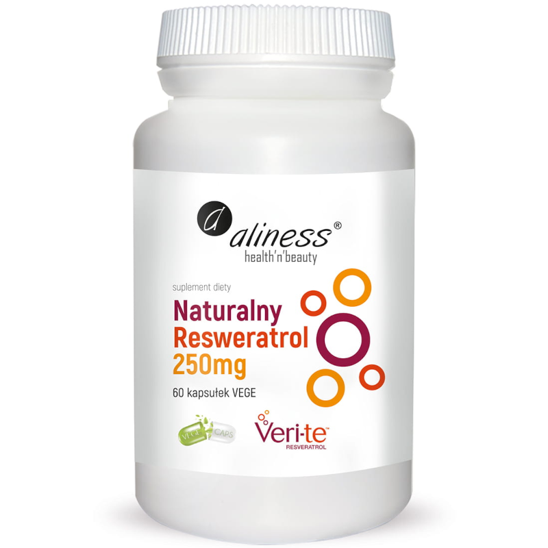 Aliness Resweratrol Veri-Te 250mg 60vkaps - wsparcie serca i antyoksydacja
