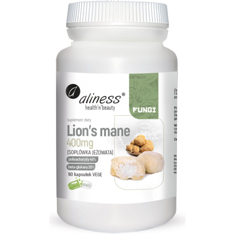Aliness Lion's Mane 400mg 90vkaps - Pamięć i Koncentracja