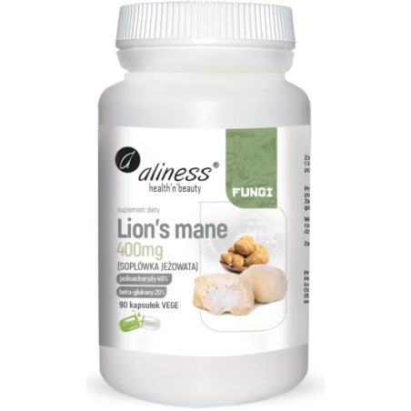 Aliness Lion's Mane 400mg 90vkaps - Pamięć i Koncentracja