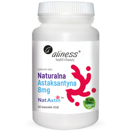 Aliness Astaksantyna 8mg - Naturalny antyoksydant | 60 kaps. vege