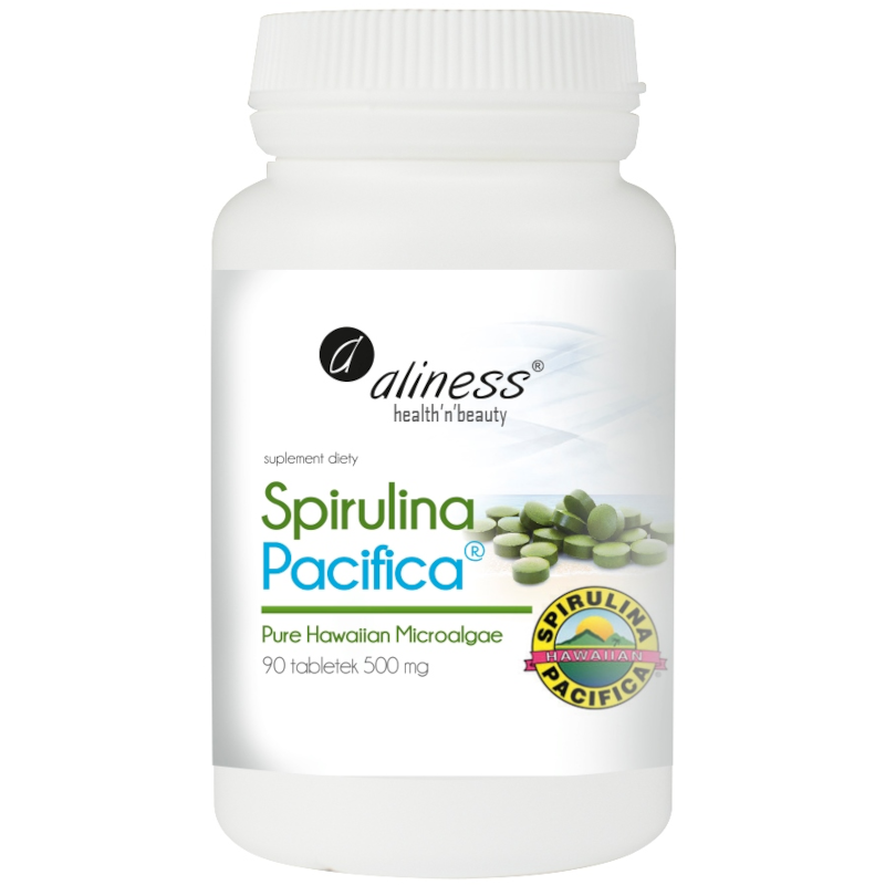 Aliness Spirulina Hawajska Pacyfica 500mg 90tab - Wsparcie Trawienia i Odporności