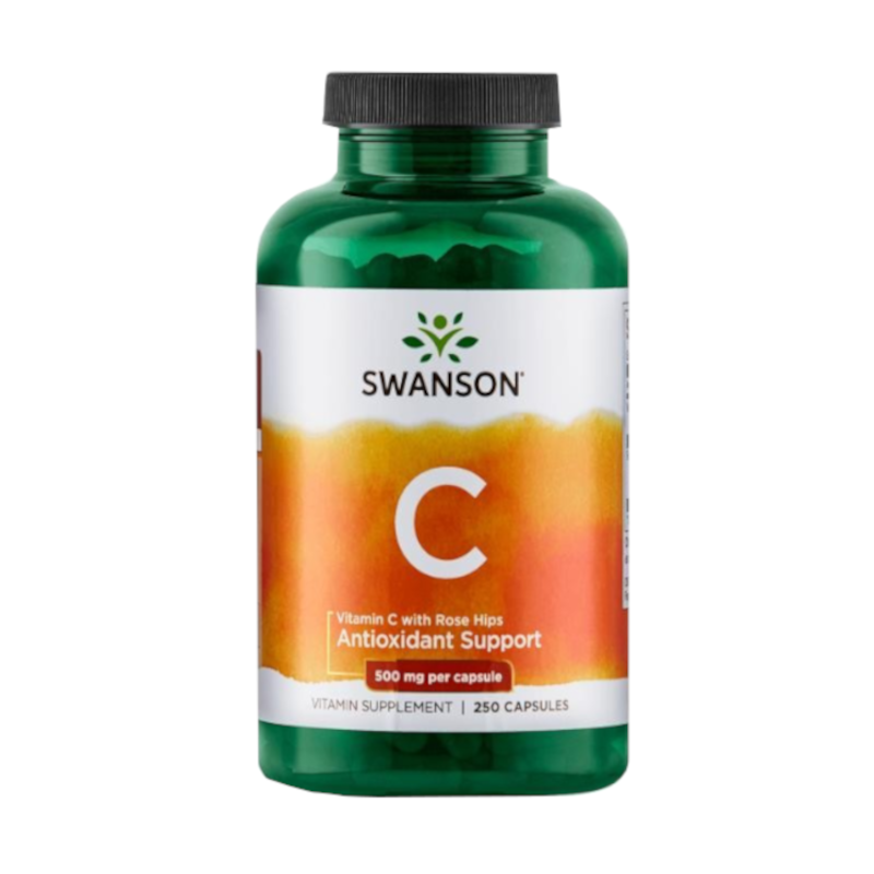 Swanson Witamina C 500mg + Dzika Róża 250 kaps. - Odporność i Energia