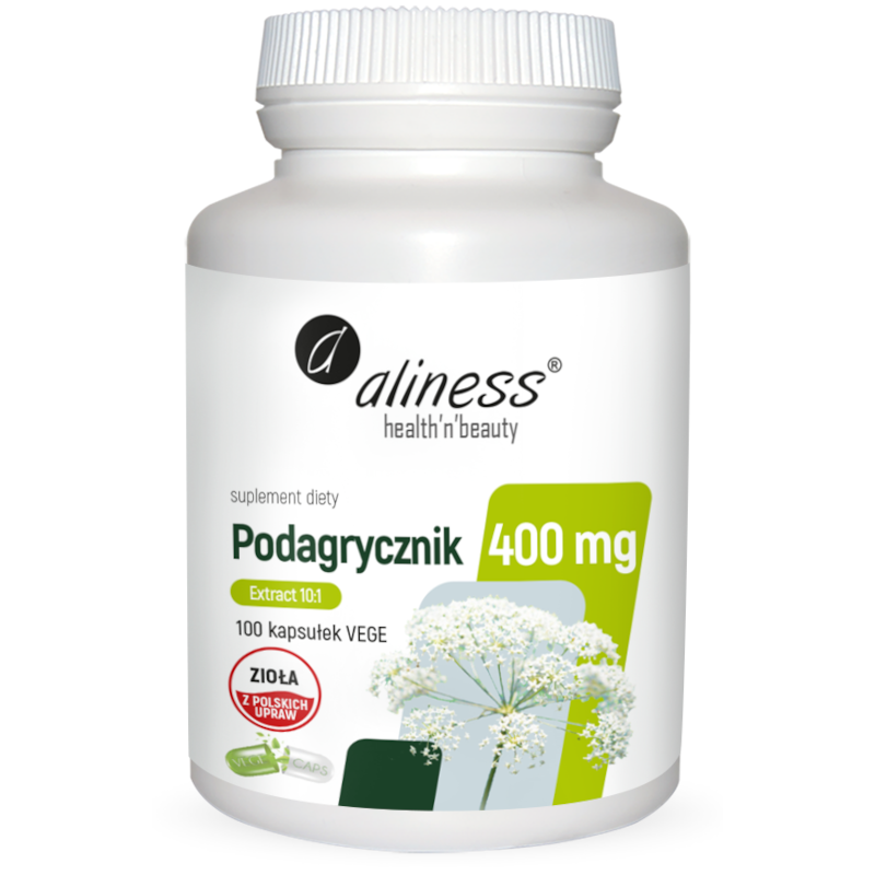 Aliness Podagrycznik Ekstrakt 400mg 100vkaps - Wsparcie Wątroby