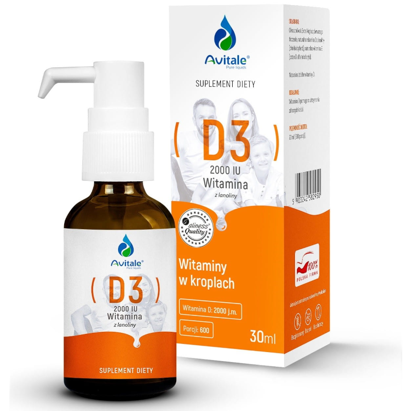 Avitale Witamina D3 2000IU 30ml - Suplement na odporność