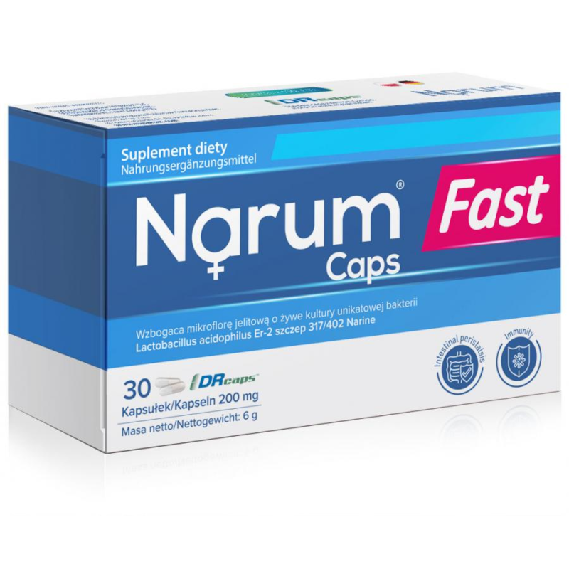 Narum Fast 200mg - Probiotyk z Metabiotykiem | 30 kapsułek