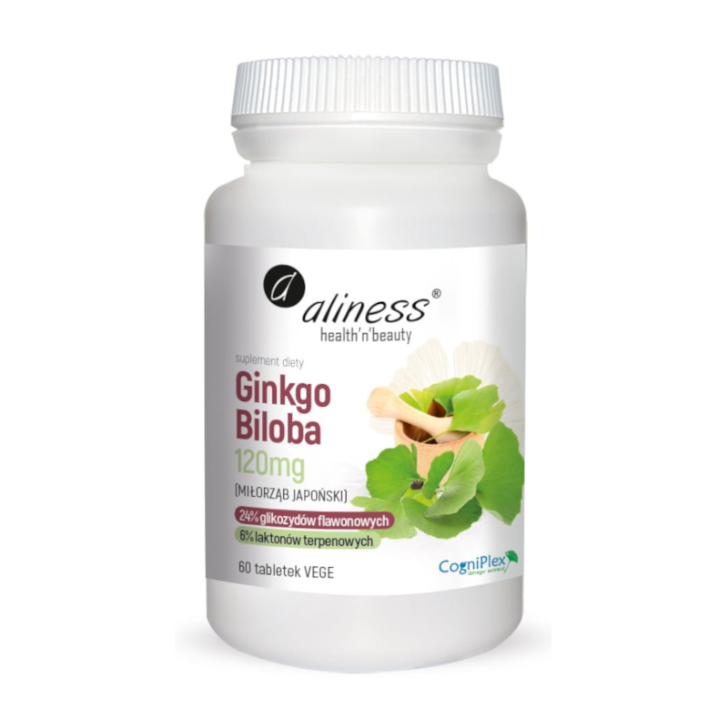 Aliness Ginkgo Biloba 120mg 60tab - Pamięć i Koncentracja