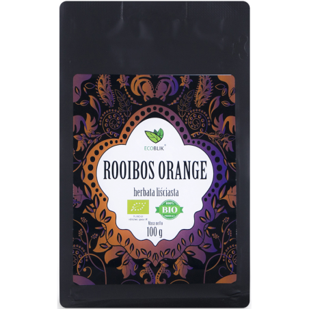 EcoBlik Rooibos Orange Herbata 100g - Bez Kofeiny, Przeciwutleniacze