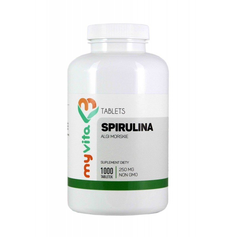 MyVita Spirulina Platensis 250mg 1000 tabletek - Wsparcie Trawienia i Detoksykacja
