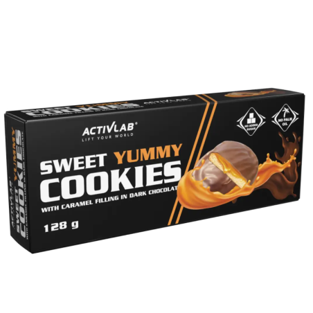 Activlab Sweet Yummy Cookies Czekolada-Karmel 128g - Dietetyczne Ciastka