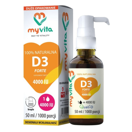 MyVita Witamina D3 4000IU 50ml - Suplement na odporność i zdrowe kości