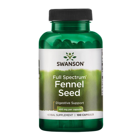 Swanson Fennel Seed Nasiona Kopru 480mg 100kaps - Wsparcie Trawienia