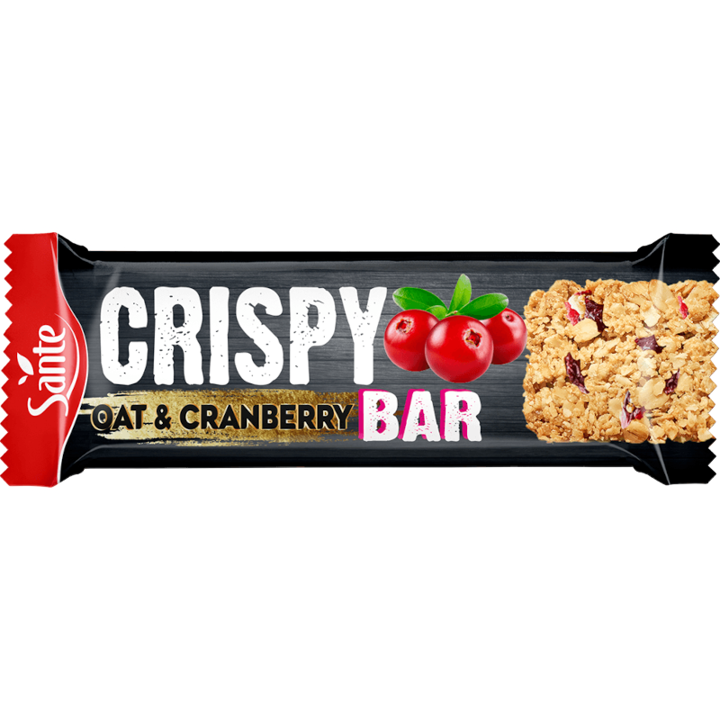 Sante Crispy Bar Owsiany Żurawina 40g - Baton Energetyczny