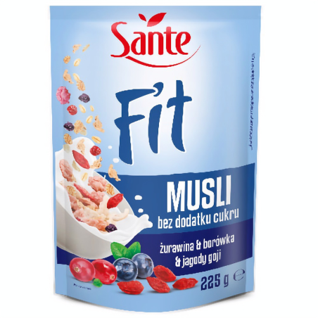 Sante Fit Musli Bez Cukru 225g - Zdrowe płatki śniadaniowe