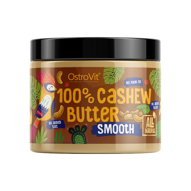 OstroVit 100% Cashew Butter 500g Smooth - Masło z orzechów nerkowca