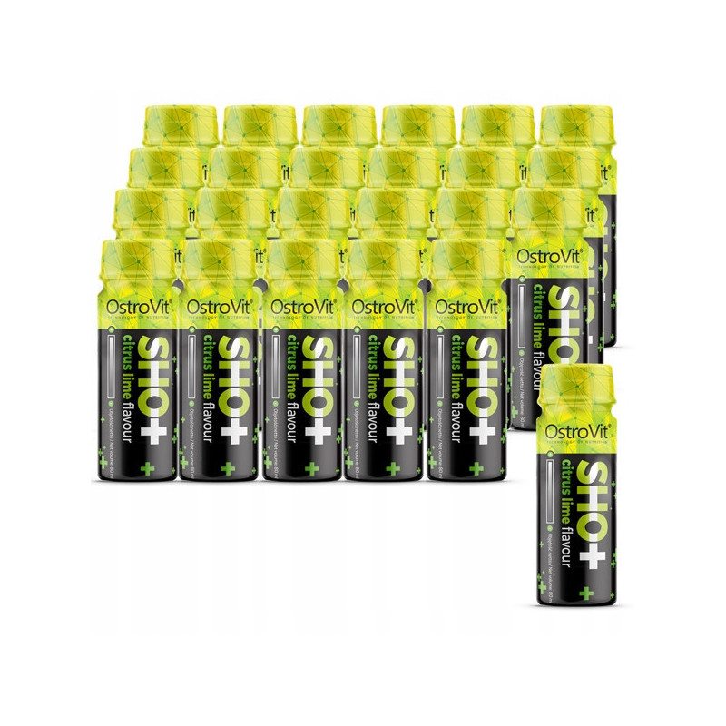 OstroVit Shot SHO+ 80ml x24 - Zestaw Przedtreningowy | biotechsklep.pl