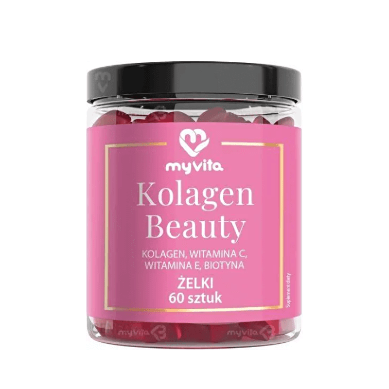 MyVita Kolagen Beauty 60 żelek - wsparcie włosów, skóry i paznokci