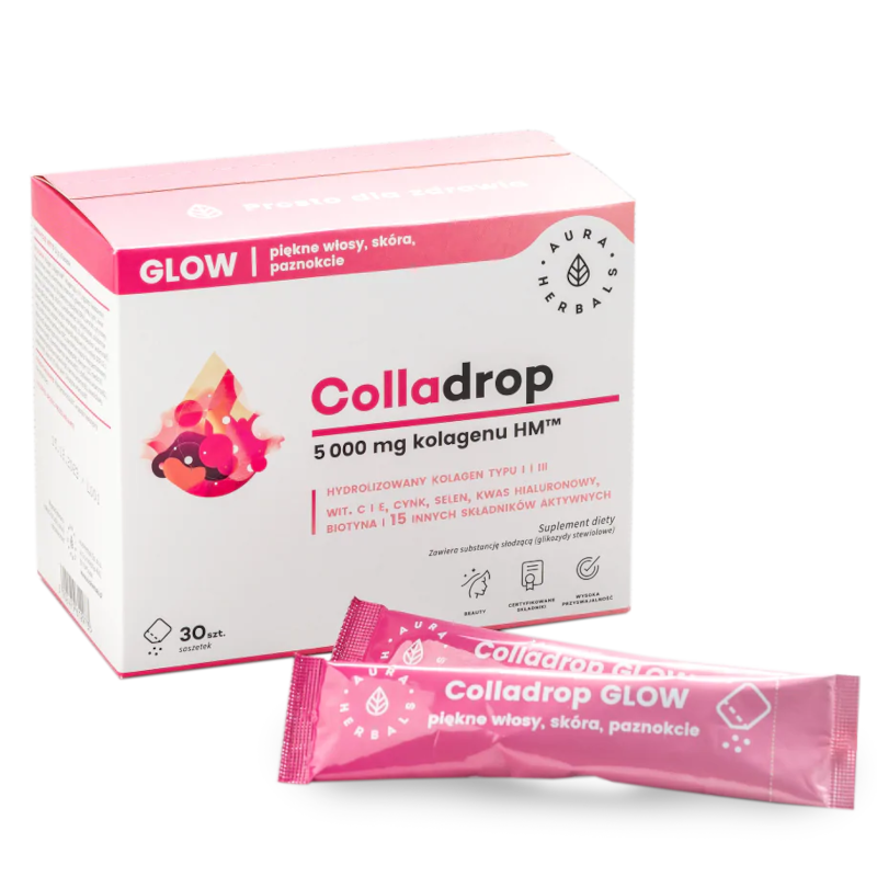 Aura Herbals Colladrop Glow - Kolagen na włosy, skórę i paznokcie