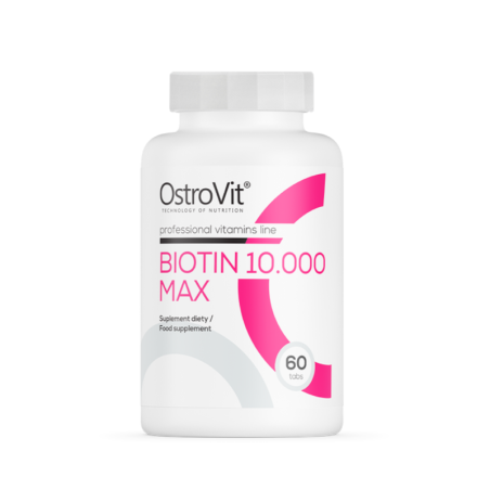OstroVit Biotyna 10.000 Max 60tab - Wsparcie Włosów, Skóry, Paznokci
