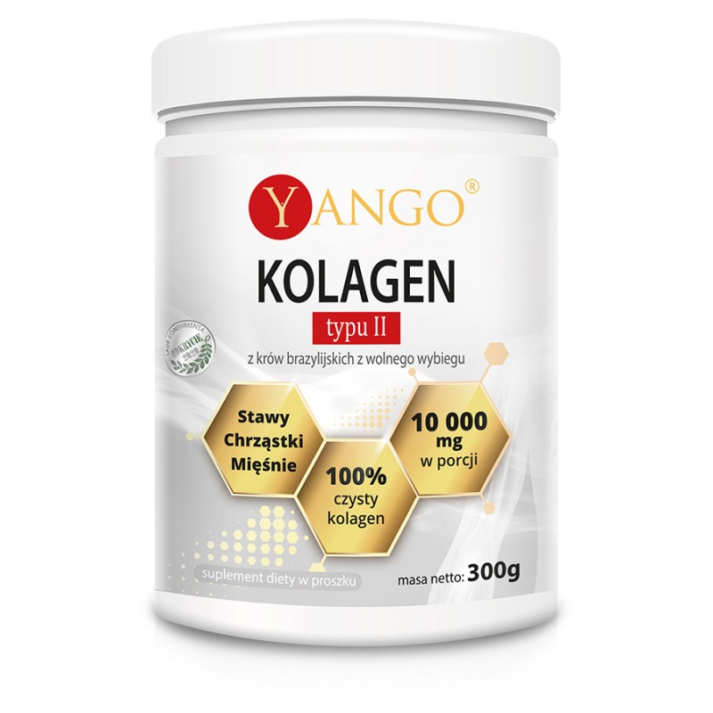Yango Kolagen Wołowy Typu II 300g - Regeneracja Stawów