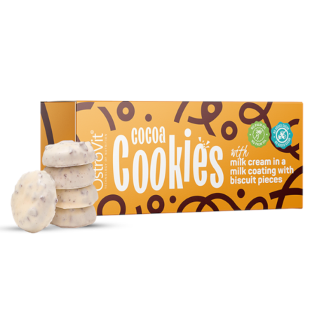 OstroVit Cocoa Cookies - Dietetyczne Ciasteczka Kakaowe Bez Cukru 128g