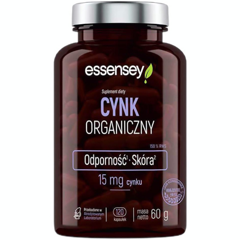 Essensey Cynk Organiczny 120 kaps - Cynk na odporność