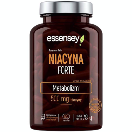 Essensey Niacyna Forte 120 kaps. - Witamina B3 na energię i układ nerwowy