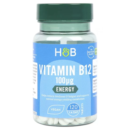 Holland & Barrett Vitamin B12 100µg 120tab - Suplement na energię i zdrowie