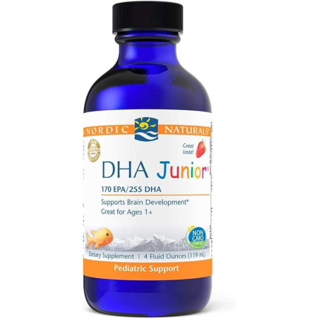 Nordic Naturals DHA Junior Truskawkowy 119ml - Kwasy Omega-3 dla dzieci