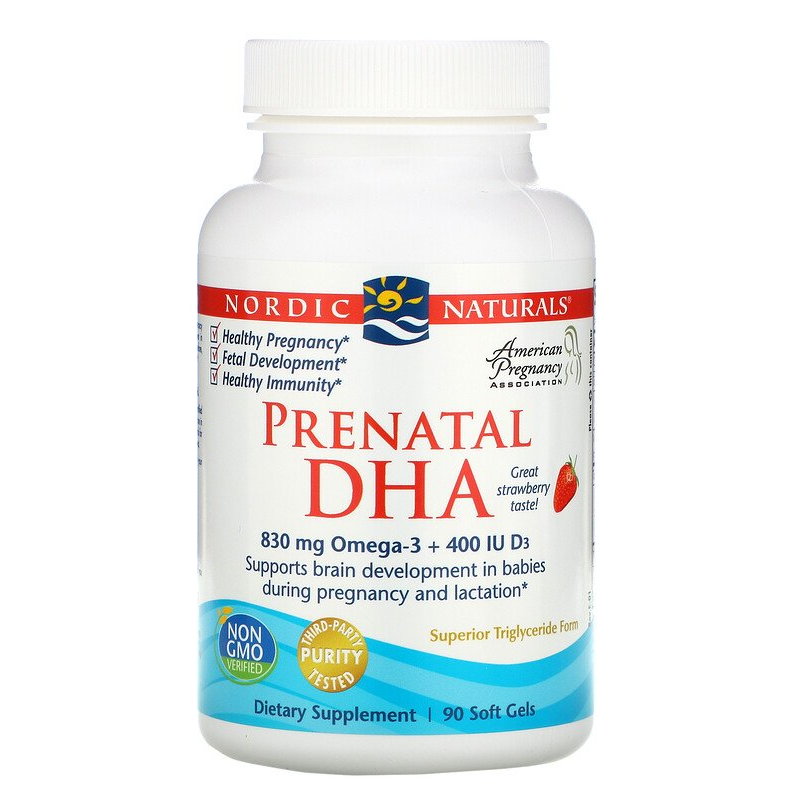 Nordic Naturals Prenatal DHA 90 kaps - Kwasy Omega-3 dla Kobiet w Ciąży