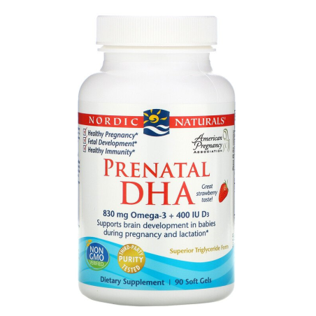 Nordic Naturals Prenatal DHA 90 kaps - Kwasy Omega-3 dla Kobiet w Ciąży