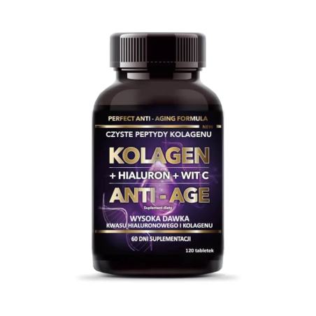 Intenson Kolagen Anti-Age + Hialuron + Wit C 120tab | Wsparcie dla skóry, włosów i paznokci