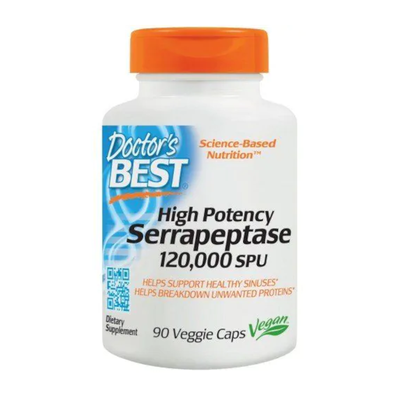 Doctor's Best Serrapeptase 120000SPU 90vkaps - Wsparcie Jelit i Trawienia