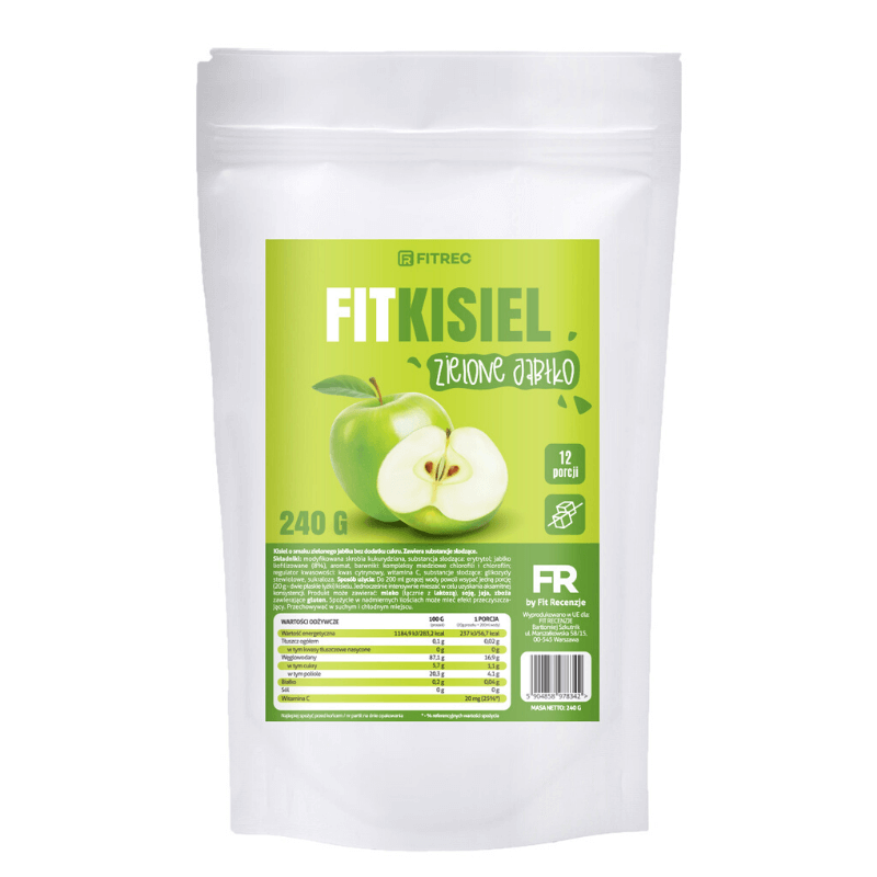 FITREC Fit Kisiel Bez Cukru Zielone Jabłko 240g | Zdrowy Kisiel Bez Cukru