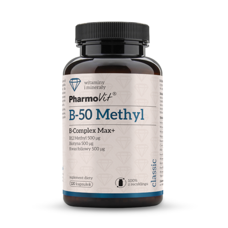 Pharmovit B-50 Methyl B-Complex Max+ 120 kaps - Witaminy z grupy B