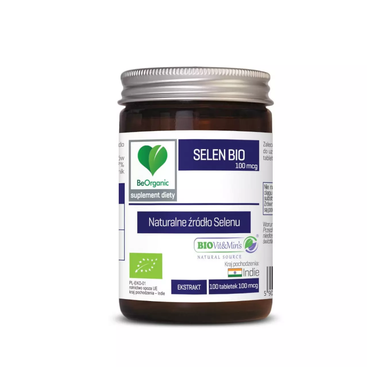 BeOrganic Selen 100mcg 100tab - wsparcie odporności i piękna skóry