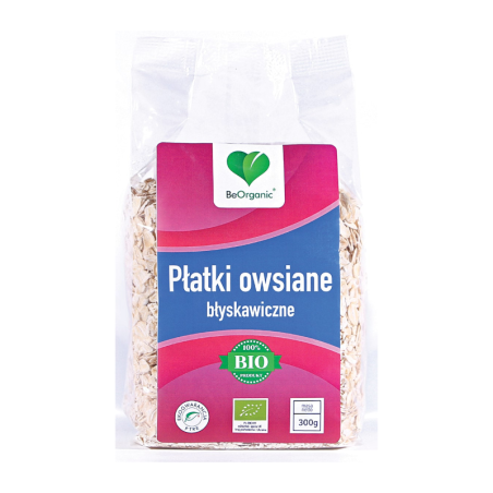 BeOrganic Płatki Owsiane Błyskawiczne 300g | Zdrowe śniadanie