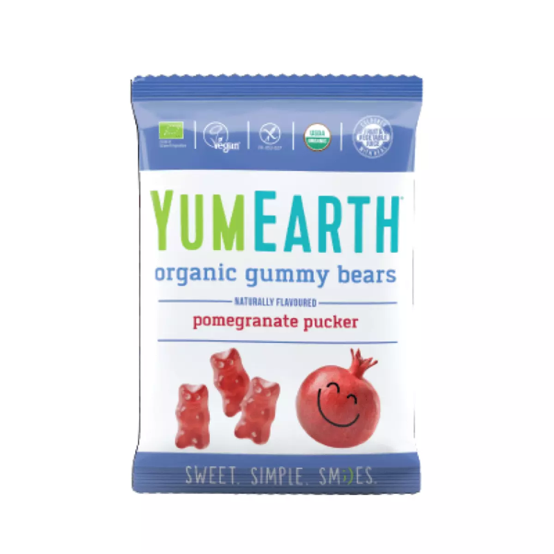 YumEarth Żelki Miśki Granat EKO 50g - Zdrowe Żelki Ekologiczne
